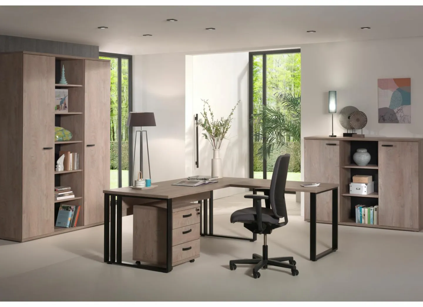 Aanbouwtafel Rio 2 100x65x73cm - melamine - humus eik- Kantoorbureau