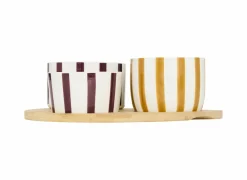 Hapjes|Aperoset Cheri Ø25cm - bamboe & porselein - multicolor