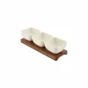 Aperoset Cucina 4-delig  25x8x6,5cm - stoneware - wit- Hapjes