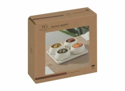 Hapjes|Aperoset Nora 5st Ø21x6,80cm - aardewerk - wit