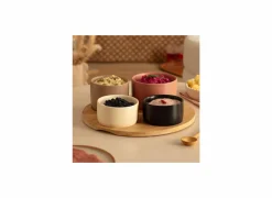 Hapjes|Aperoset Wavy Bliss Ø26cm - bamboe & stoneware - multicolor