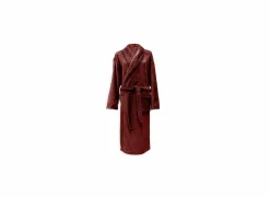 Badjas Cara M - flanel - mahogany red- Badjassen|Energie Besparen