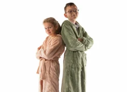 Tiseco Badjas Delux 110/116 - flanel - roze- Badjassen