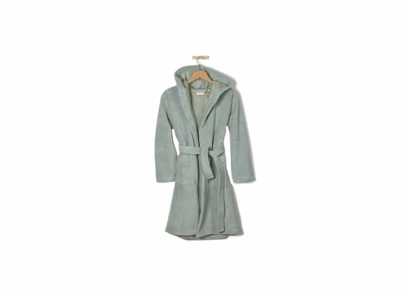 Badjassen|Badjas Kids 146/152 katoen fleece sea green