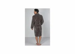 Badjas M flanel grey charcoal- Badjassen|Energie Besparen