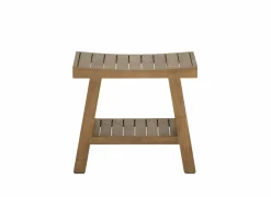 Opbergmeubelen|Badkruk 53x34x47cm - geschuurd teak - naturel