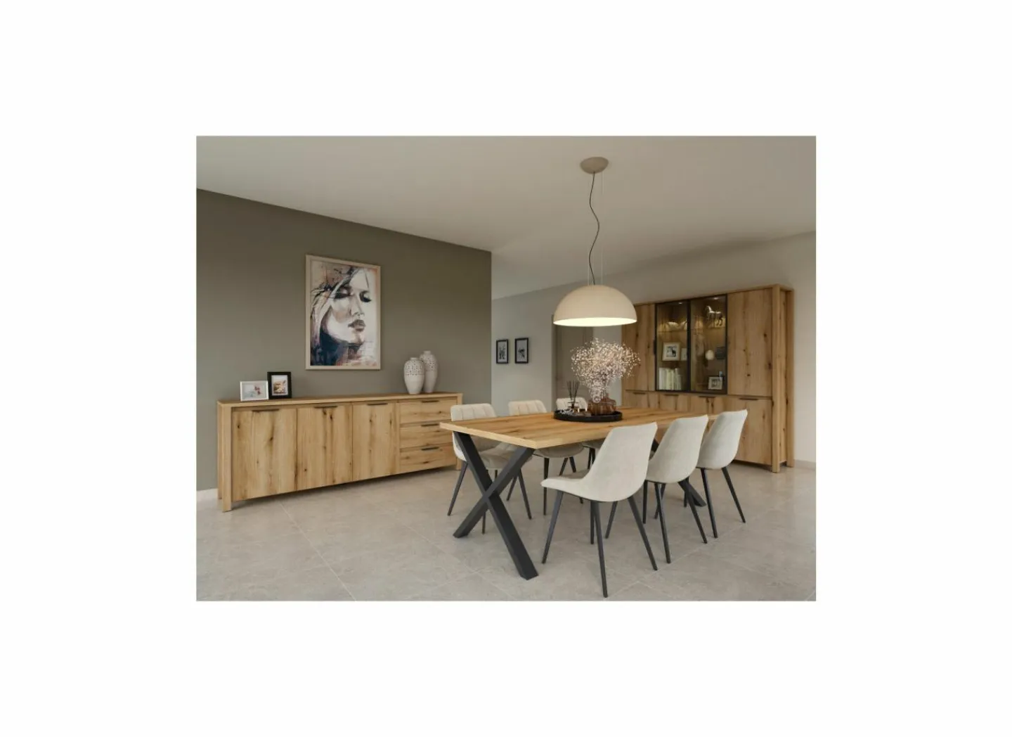 Barkast Bordo 197cm - decor - etna eik- Barkasten|Barkasten