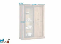 Barkasten|Barkasten|Barkast Elon 125cm - decor - acacia/zwart