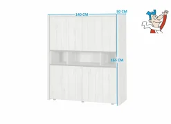 Barkasten|Barkasten|Barkast Lucca 140cm - decor - millenium eik/lichtgrijs