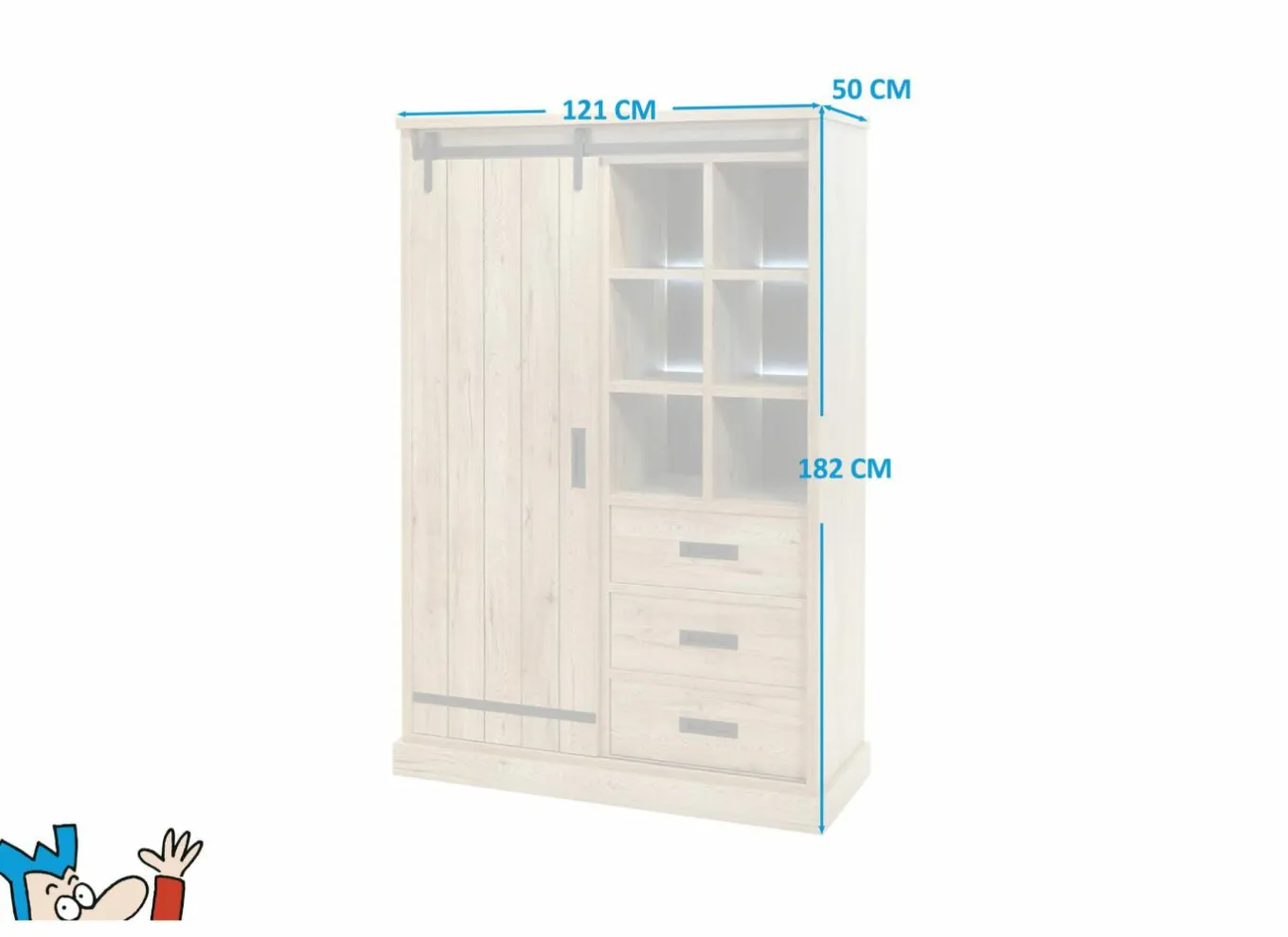 Barkasten|Barkasten|Barkast Piero 121cm - decor - scarlet oak