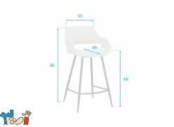 Barstoelen|Barstoel Aim ZH69cm - stof - grijs