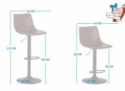 Barstoel Alamo ZH60-82cm - lederlook - cognac- Barkrukken|Barstoelen