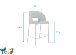 Barkrukken|Barstoelen|Barstoel Bacchus ZH75,5cm - stof - groen