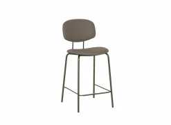 Barstoelen|Barstoel Bistro ZH65cm - lederlook - donkerbrons/fango