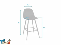 Barstoel Charlton ZH66cm - stof - zwart- Barkrukken|Barstoelen