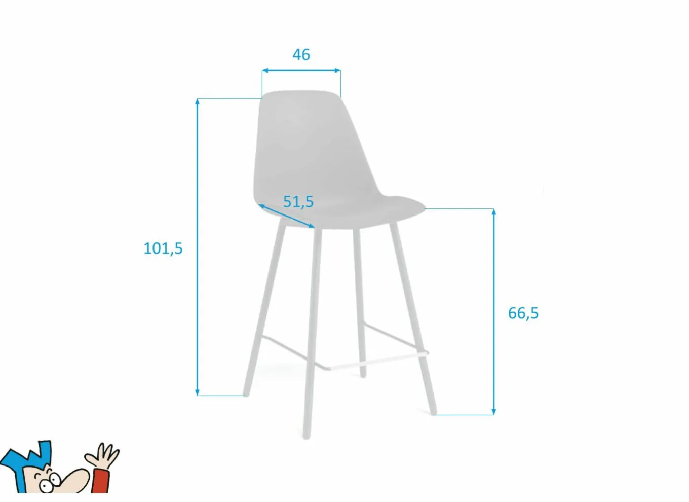 Perfecta Barkrukken|Barstoelen|Barstoel Claudio ZH66,5cm - kunststof - antraciet