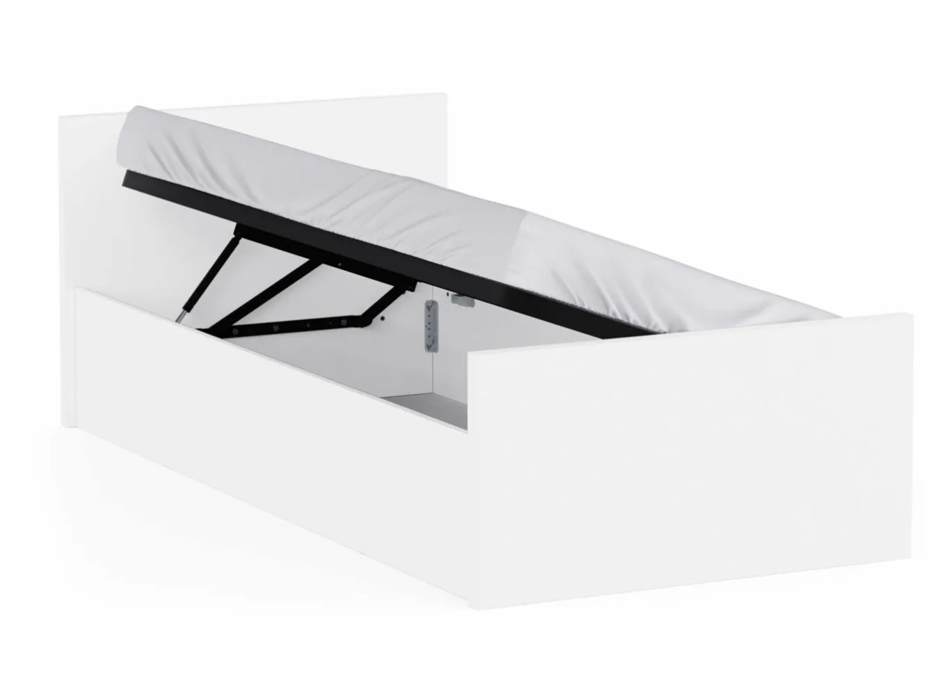 Eenpersoonsbedden|Eenpersoonsbedden|Bed Clyde 90x200cm - decor - wit met opbergruimte