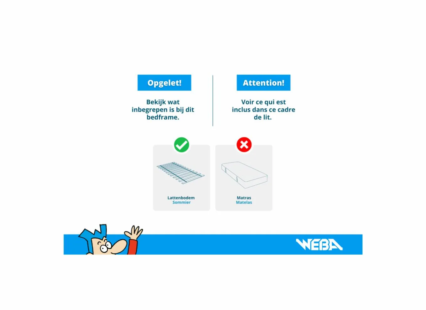 Eenpersoonsbedden|Eenpersoonsbedden|Bed Clyde 90x200cm - decor - wit met opbergruimte