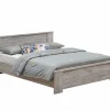 Bed Elias 180x200cm - decor - grijze eik- Tweepersoonsbedden