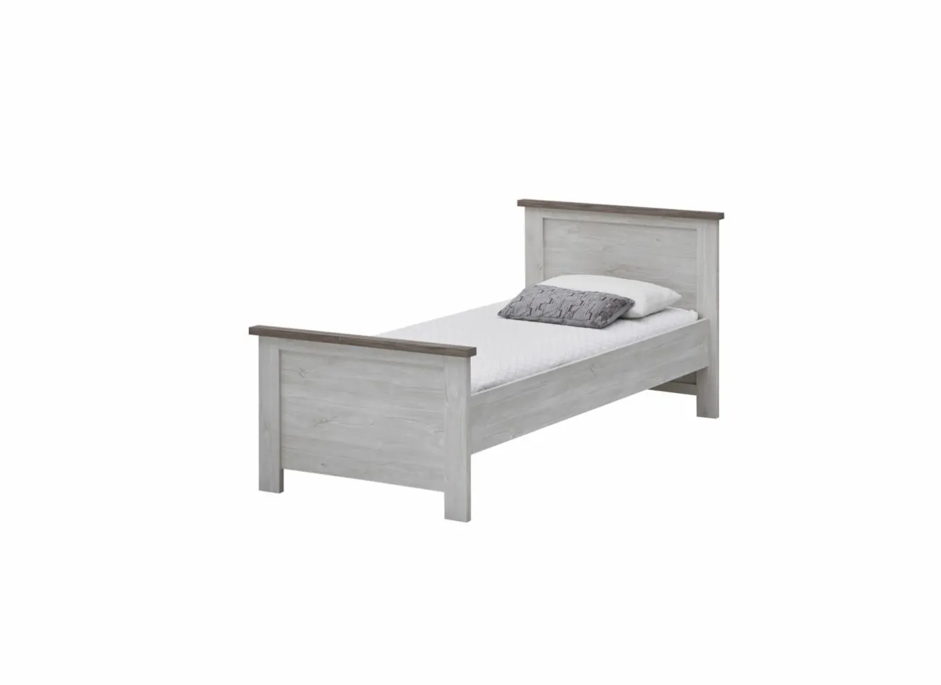 Eenpersoonsbedden|Eenpersoonsbedden|Bed Eline 90x200cm - decor - white & autumn oak
