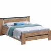 Tweepersoonsbedden|Bed Elsa 180x200cm - decor - industrial oak & black
