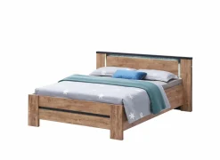 Tweepersoonsbedden|Bed Elsa 180x200cm - decor - industrial oak & black
