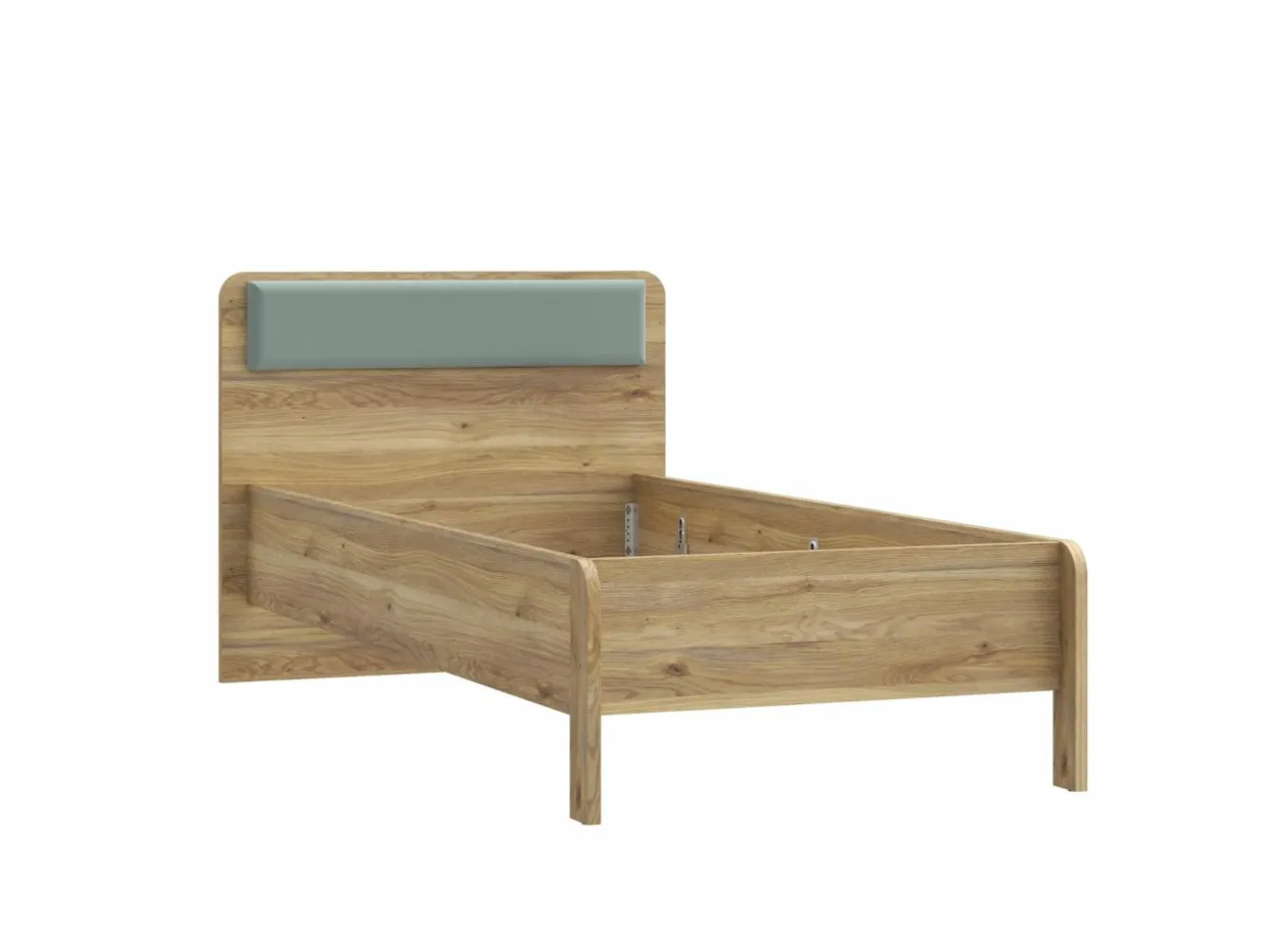 Eenpersoonsbedden|Eenpersoonsbedden|Bed Hoa 90x200cm - decor - mauvella eik & groen