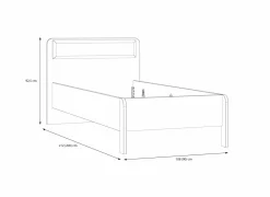 Eenpersoonsbedden|Eenpersoonsbedden|Bed Hoa 90x200cm - decor - mauvella eik & groen