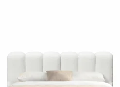 Tweepersoonsbedden|Bed Isola 140x200cm met opbergruimte - bouclé - wit