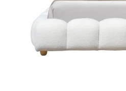 Tweepersoonsbedden|Bed Isola 140x200cm met opbergruimte - bouclé - wit