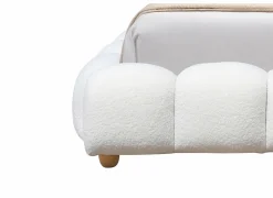 Tweepersoonsbedden|Bed Isola 140x200cm met opbergruimte - bouclé - wit