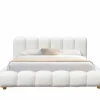 Tweepersoonsbedden|Bed Isola 180x200cm met opberguimte - bouclé - wit