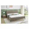 Bed Lisa 180x200cm - stof - bruin- Compleet Bed|Tweepersoonsbedden