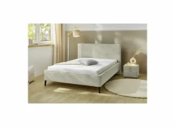 Compleet Bed|Tweepersoonsbedden|Bed Lisa 180x200cm - stof - greige