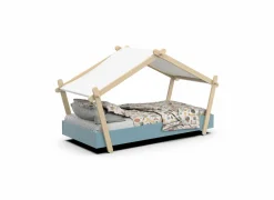 Bed Lodge 90x200cm - MDF - blauw- Eenpersoonsbedden|Eenpersoonsbedden