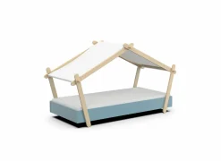 Bed Lodge 90x200cm - MDF - blauw- Eenpersoonsbedden|Eenpersoonsbedden
