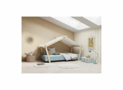 Bed Lodge 90x200cm - MDF - blauw- Eenpersoonsbedden|Eenpersoonsbedden