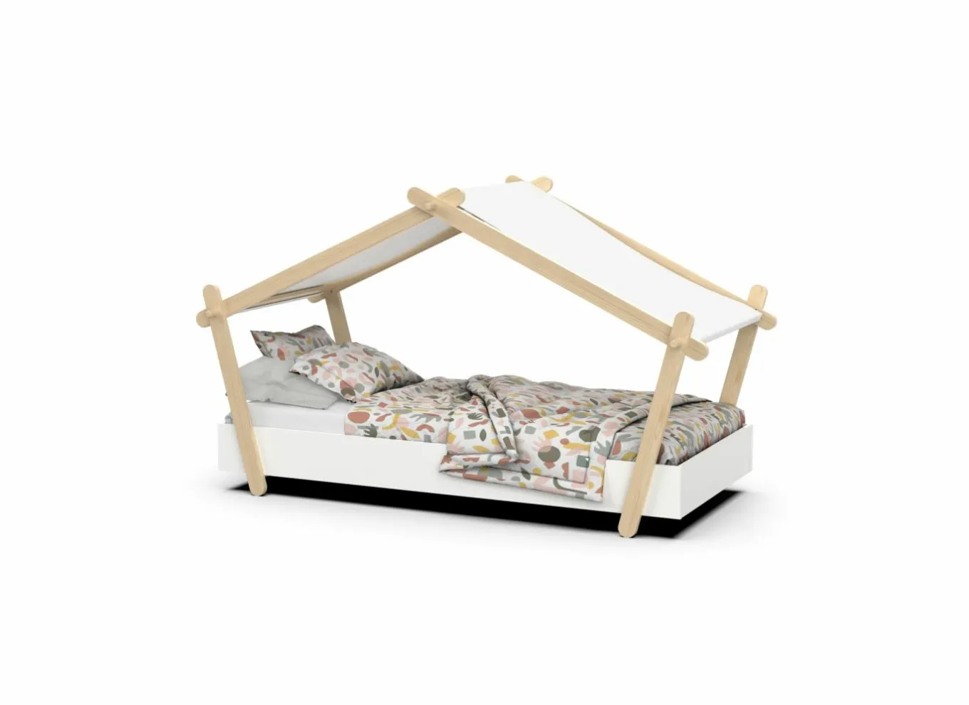 Eenpersoonsbedden|Eenpersoonsbedden|Bed Lodge 90x200cm - MDF - wit