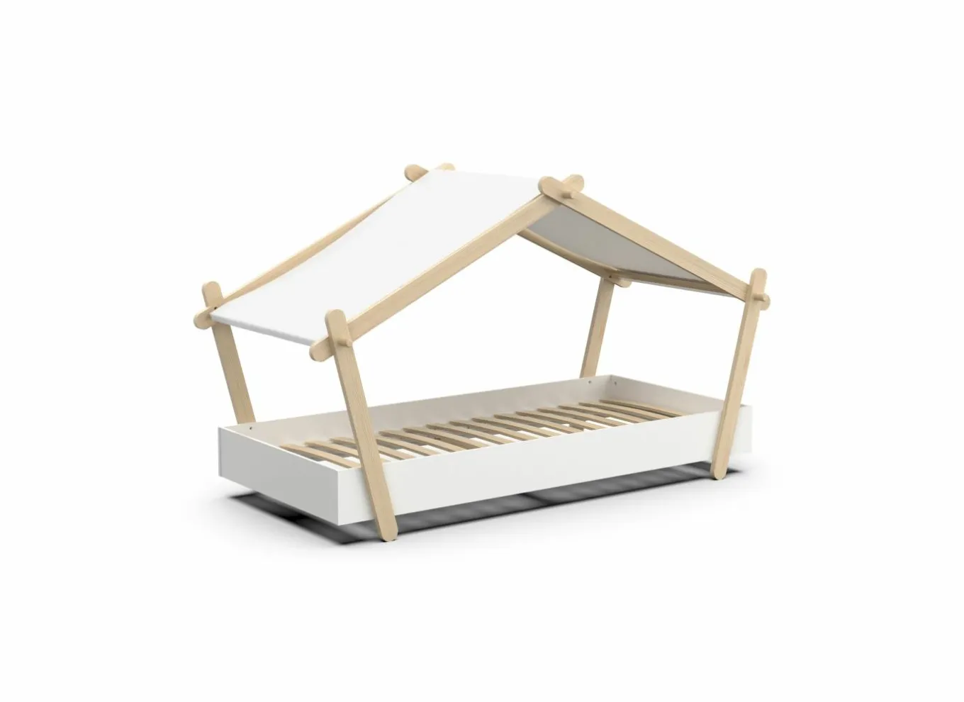 Eenpersoonsbedden|Eenpersoonsbedden|Bed Lodge 90x200cm - MDF - wit