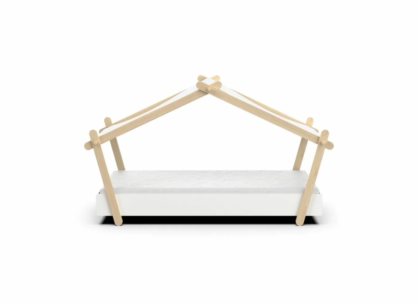 Eenpersoonsbedden|Eenpersoonsbedden|Bed Lodge 90x200cm - MDF - wit