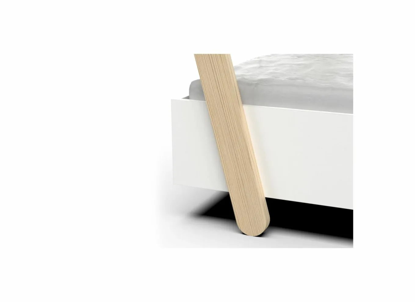 Eenpersoonsbedden|Eenpersoonsbedden|Bed Lodge 90x200cm - MDF - wit