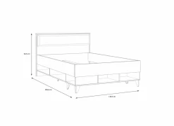 Bed Lya 120x200cm - decor - cabezone oak & mauvella oak met opbergruimte- Eenpersoonsbedden|Eenpersoonsbedden