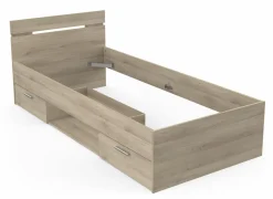 Eenpersoonsbedden|Eenpersoonsbedden|Bed Michigan 90x200cm - decor - kronberg eik met opbergruimte