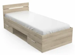 Eenpersoonsbedden|Eenpersoonsbedden|Bed Michigan 90x200cm - decor - kronberg eik met opbergruimte