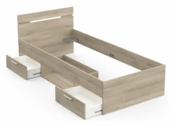 Eenpersoonsbedden|Eenpersoonsbedden|Bed Michigan 90x200cm - decor - kronberg eik met opbergruimte