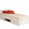 Bed Nashville 90x200cm - decor - wit met opbergruimte- Eenpersoonsbedden|Eenpersoonsbedden