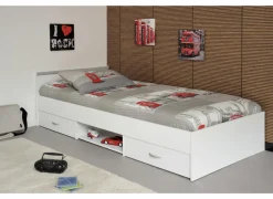 Bed Nashville 90x200cm - decor - wit met opbergruimte- Eenpersoonsbedden|Eenpersoonsbedden