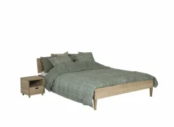 Tweepersoonsbedden|Bed Notte 160x200cm - eik massief & fineer - naturel