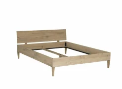 Tweepersoonsbedden|Bed Notte 160x200cm - eik massief & fineer - naturel