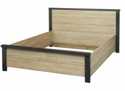 Tweepersoonsbedden|Bed Phaedra 160x200cm - decor - Franse eik & nox